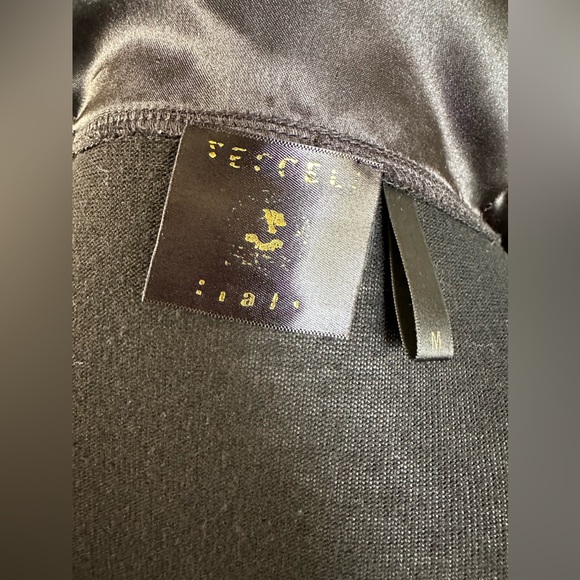 Long Hooded Jacket Goth Satin Lined Silver Zip Up Cardigan Pockets Flare Punk M - Picture 8 of 8